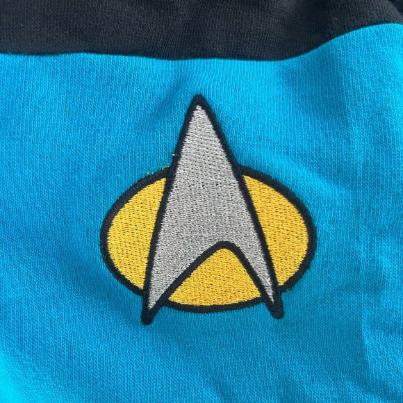 Star Trek TNG zip up sweatshirt. Science officer blue/teal NWOT - Picture 4 of 6